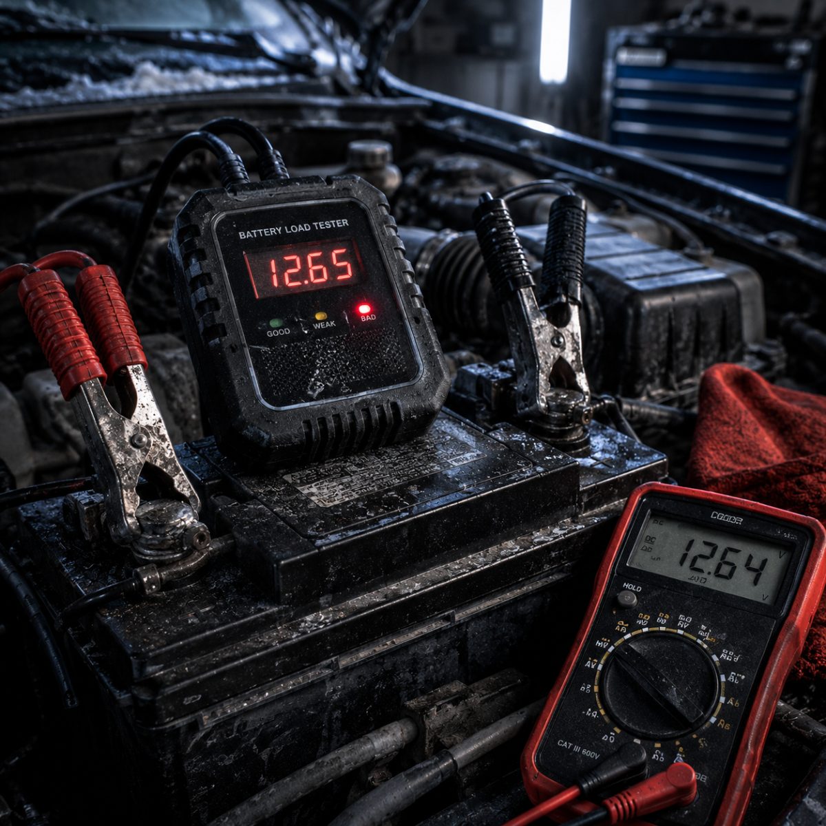 Diagnostic station with a scan tool connected to a vehicle