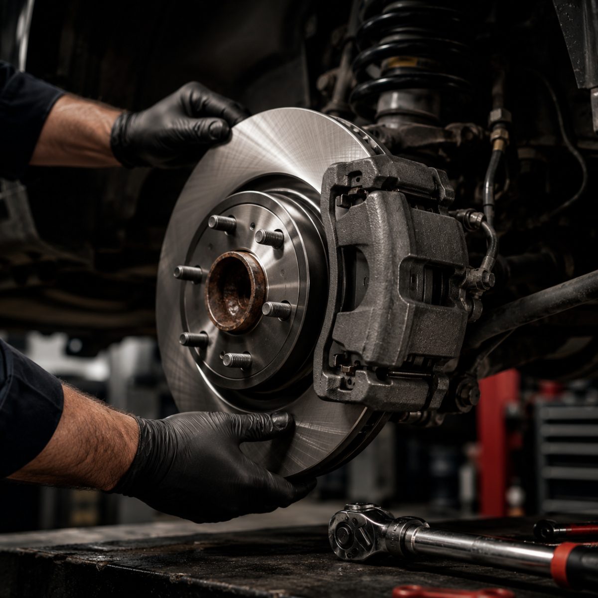 Fresh oil pouring into an engine during a routine service