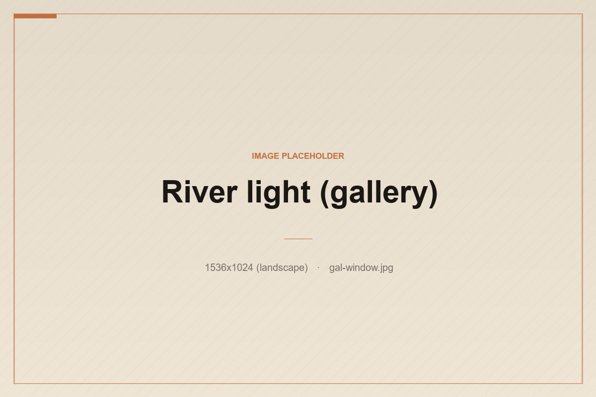 River light pouring through the big west windows onto the taproom floor