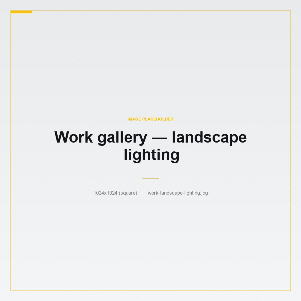 Low-voltage landscape and path lighting at dusk.