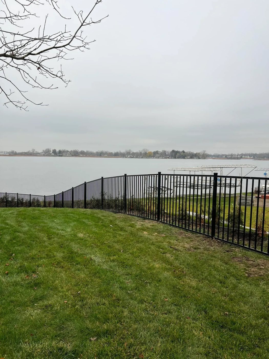 Fence installed beside the water
