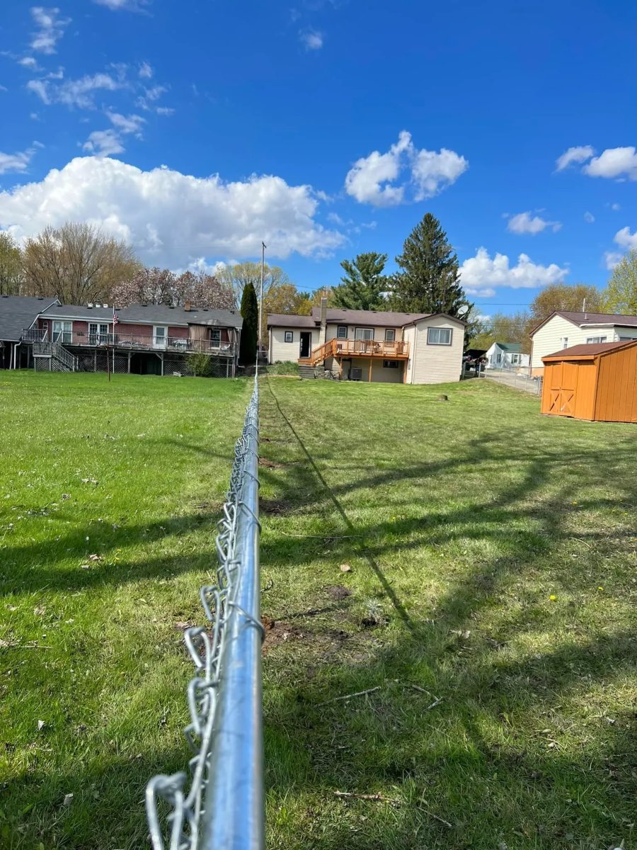 Galvanized chain-link fence