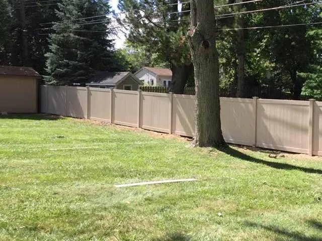 Finished vinyl fence line