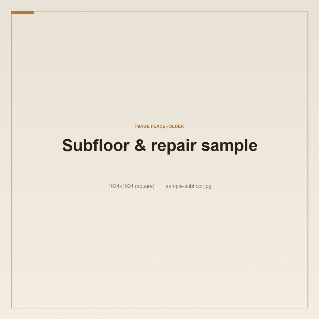 Subfloor preparation and leveling before finish flooring