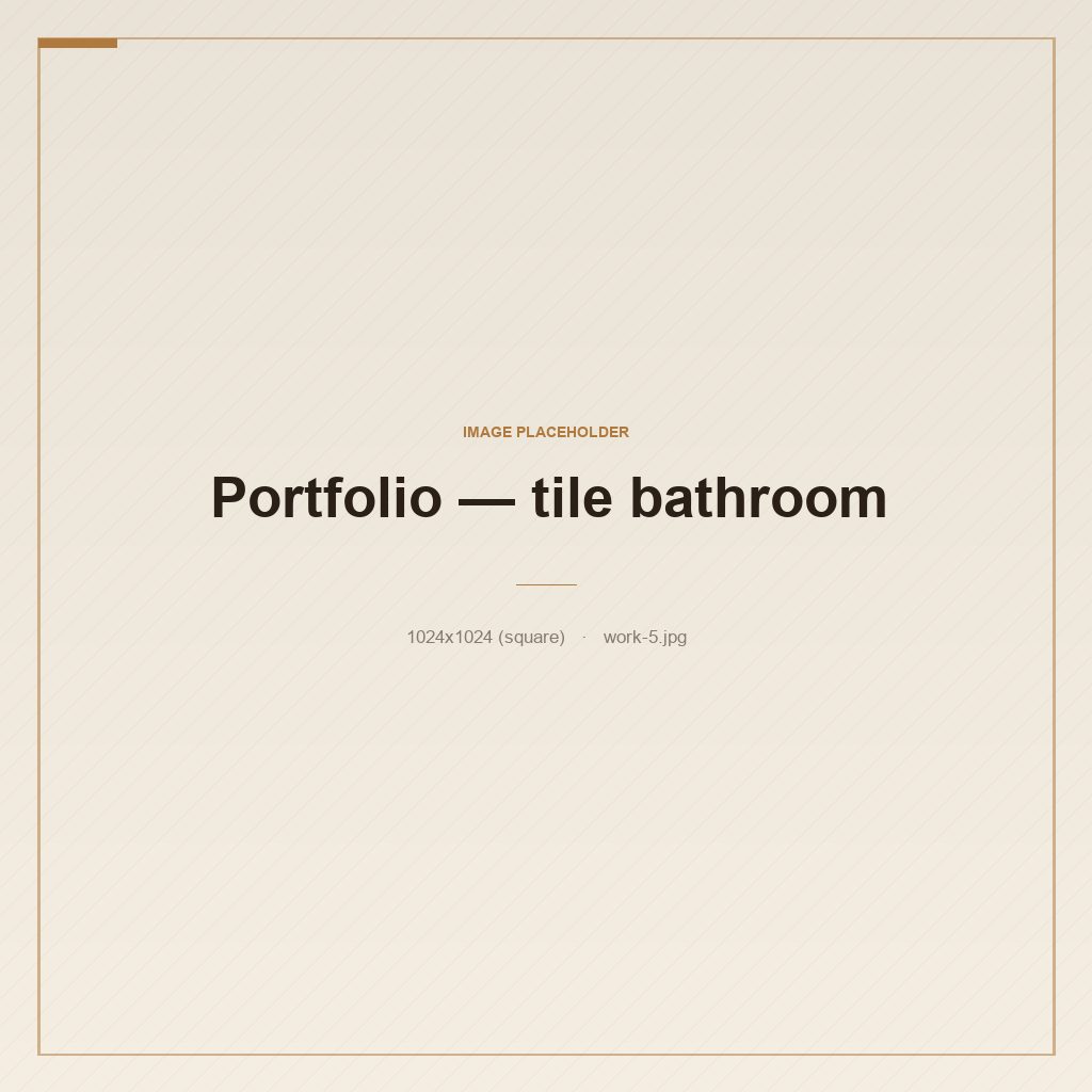 Tile bathroom floor with clean grout lines