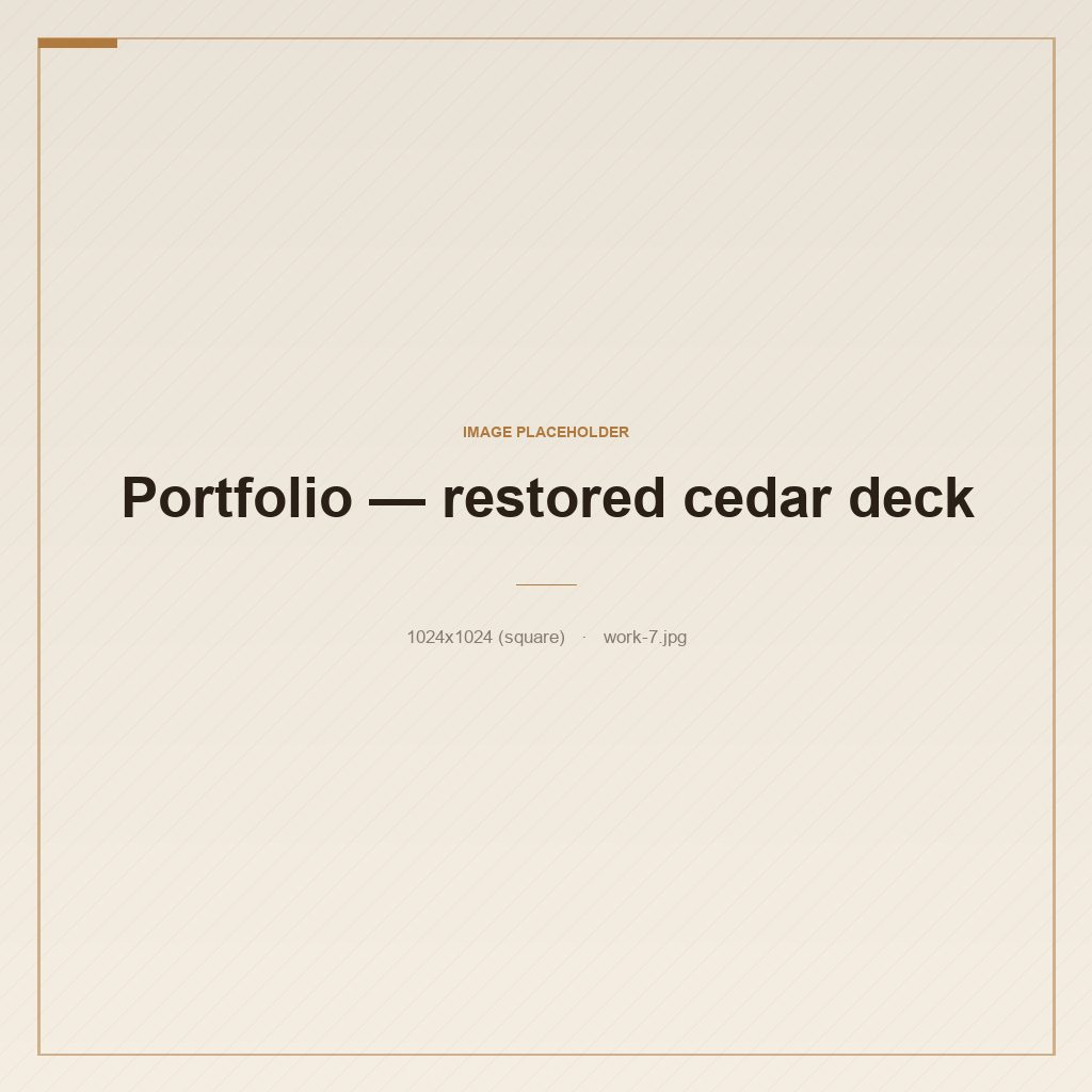 Restored cedar deck with rebuilt railing and resealed boards