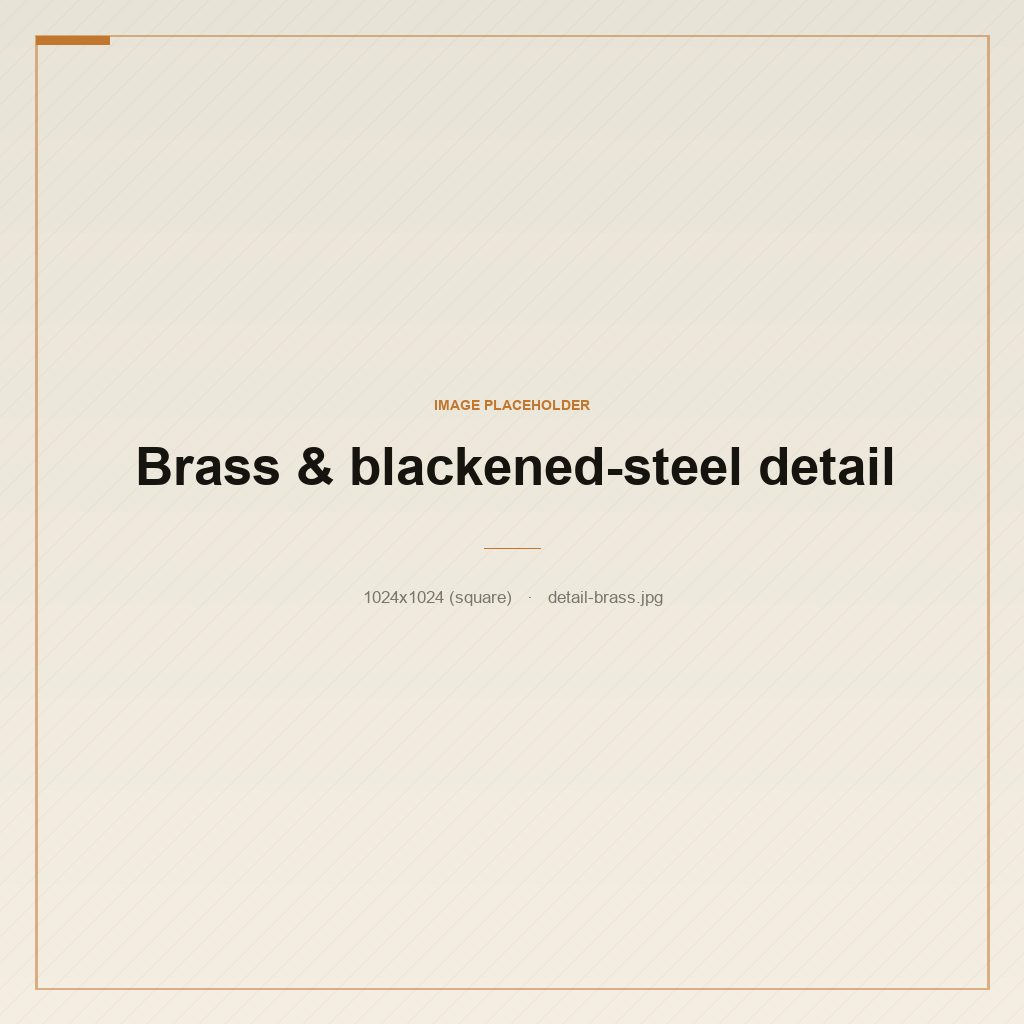 Brass and blackened-steel detail