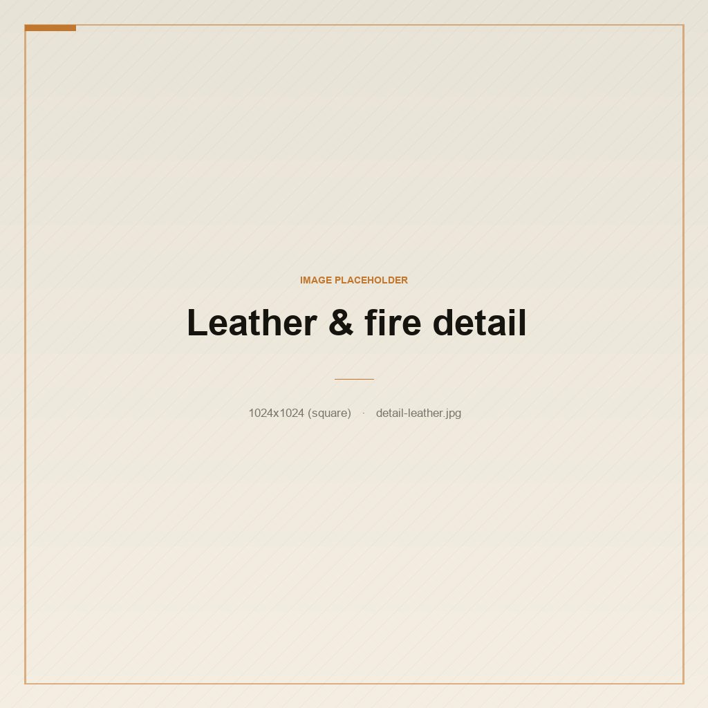 Leather, whisky, and firelight — a detail