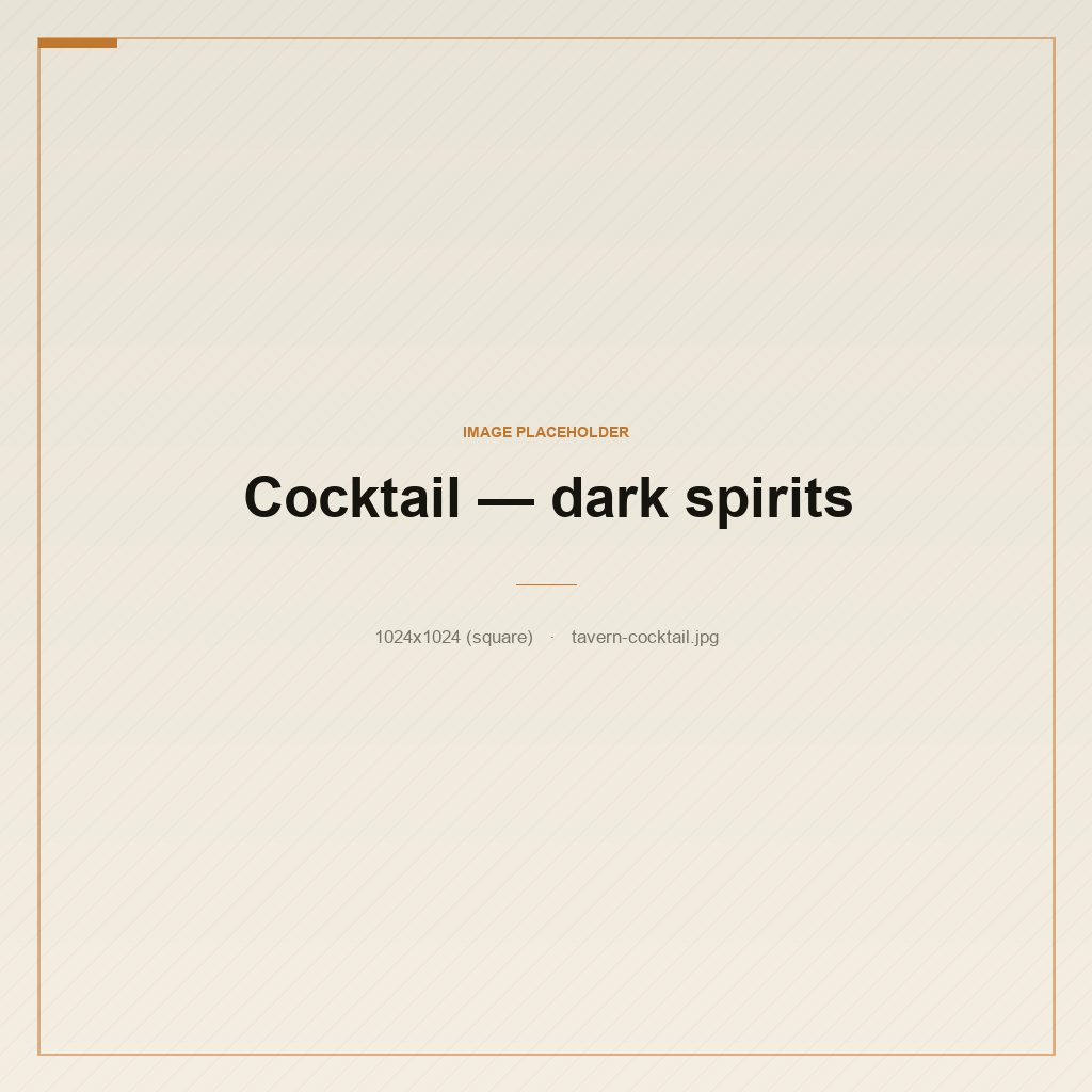 A dark-spirit cocktail at the bar