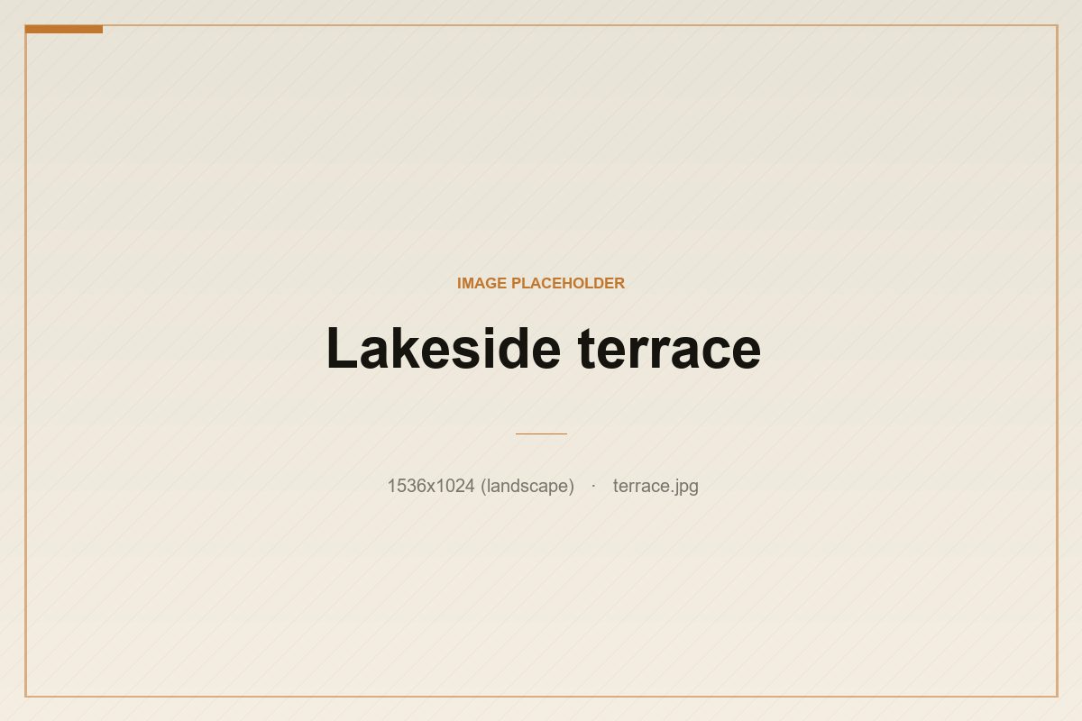The Lakeside Terrace at dusk