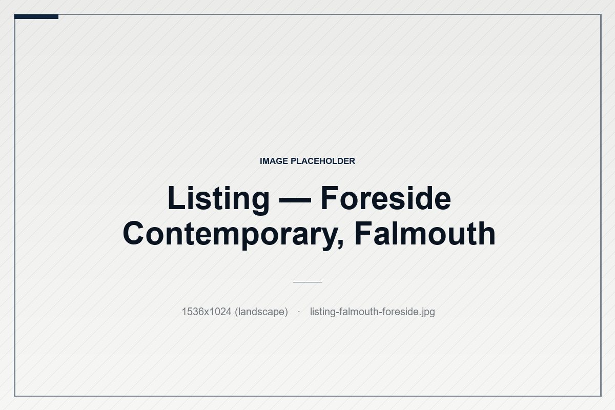 Foreside Contemporary, Falmouth — A clean-lined contemporary on the Foreside with walls of glass, a private dock, and uninterrupted views of the bay.