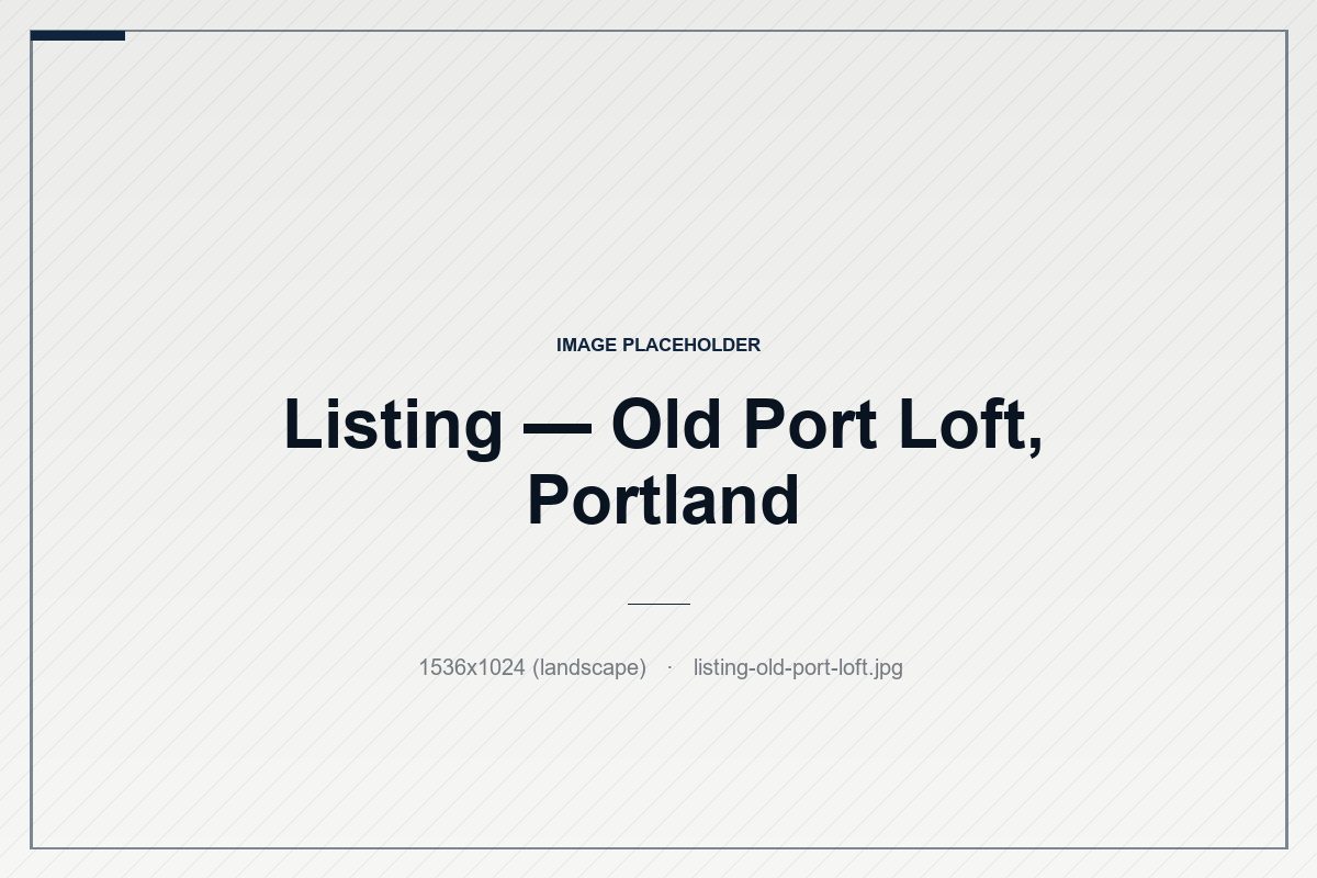 Old Port Loft, Portland — A brick-and-beam loft in the heart of the Old Port — exposed timber, big factory windows, and the harbor a block away.